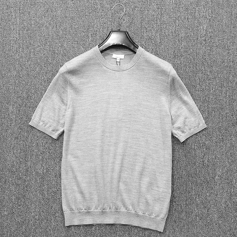 T-shirt à manches courtes et col rond pour hommes, 100% laine mérinos, haut ultra fin, t-shirts en t