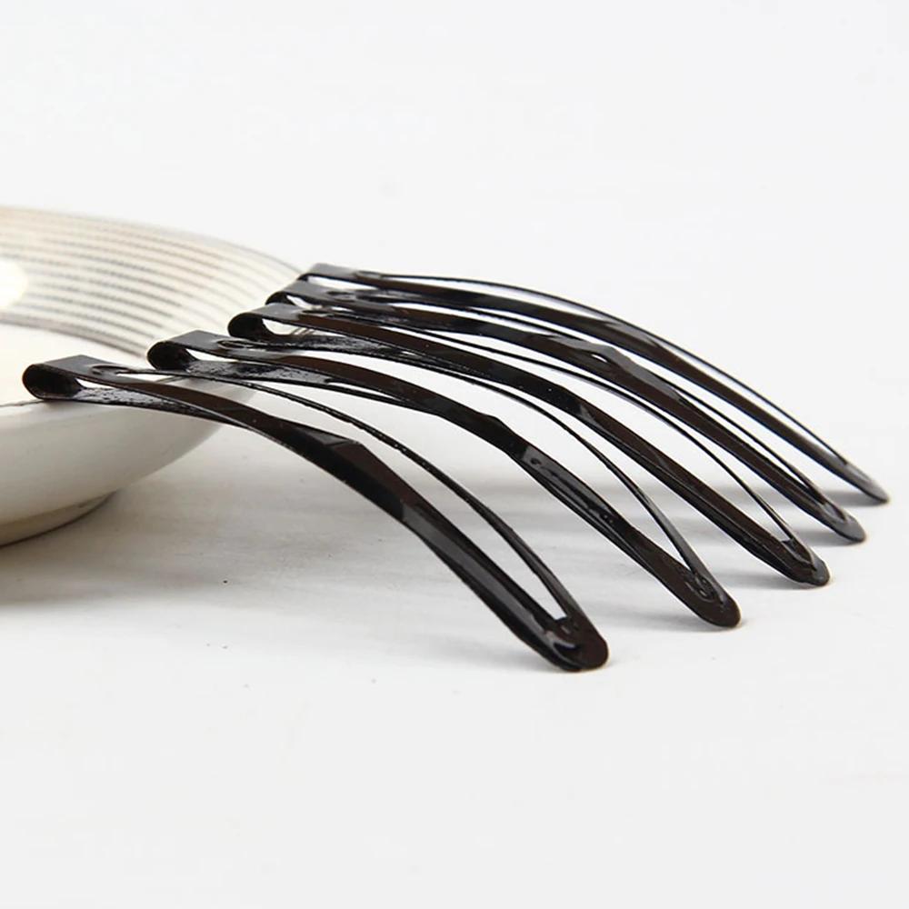 12 pinces à cheveux en métal noir de grande taille, 2,36 pouces de long, pinces à cheveux antidérapa