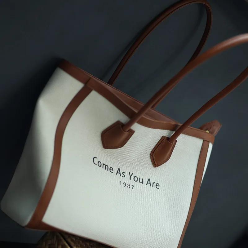 Sac fourre-tout de grande capacité pour femmes, avec compartiment pour ordinateur portable, toile de