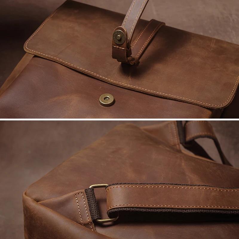 GURO – sac à dos rétro en cuir véritable pour hommes et femmes, sac de voyage à rabat Simple, en cui