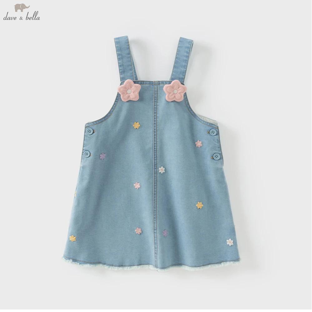 Dave Bella filles manches gilet robe automne printemps doux décontracté Floral Cowboy débardeur robe
