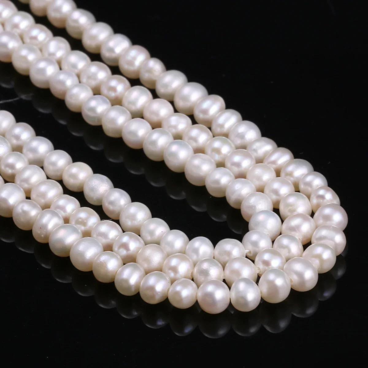 Perles Rondes de Culture d'Eau Douce, AA 36cm, 100% Naturelles, pour Bijoux, Collier, Bracelet, 13 A