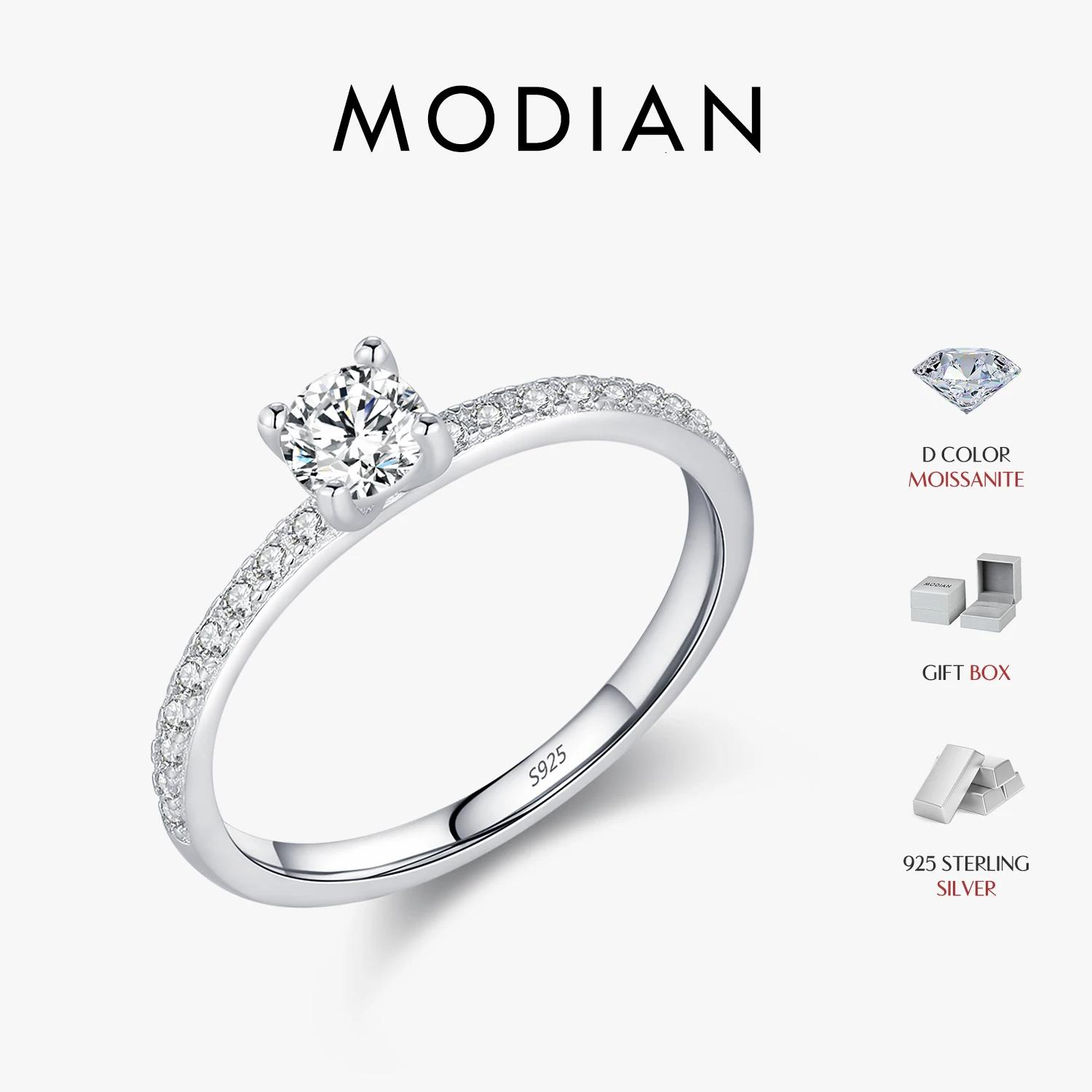 MODIAN D couleur Moissanite bague délicate carré 925 en argent Sterling laboratoire diamant bague po