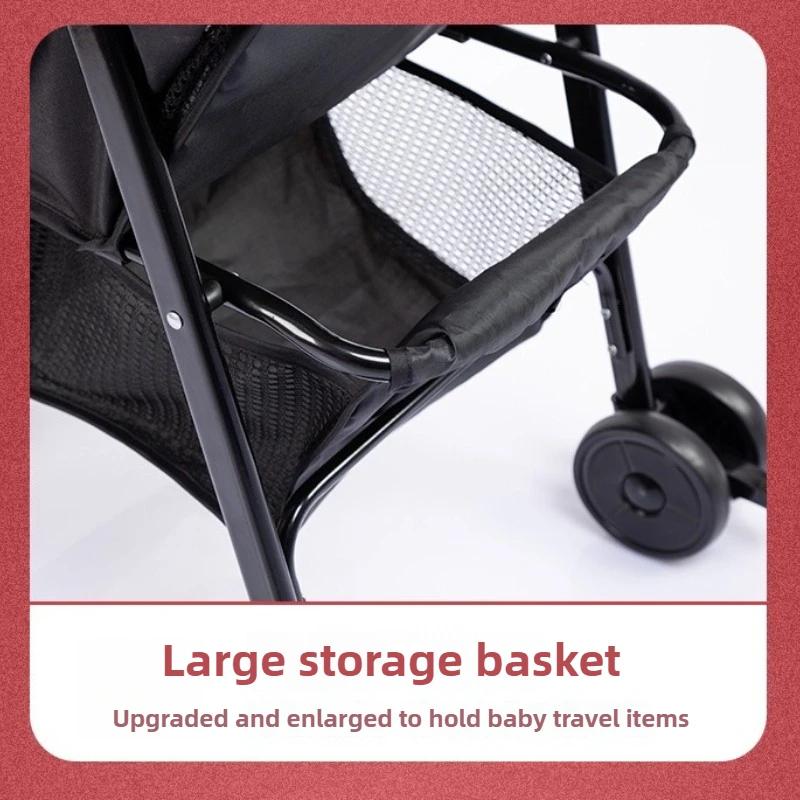 Poussette bébé pliable et légère pour s'asseoir et couché, absorbant les chocs et résistante aux fre