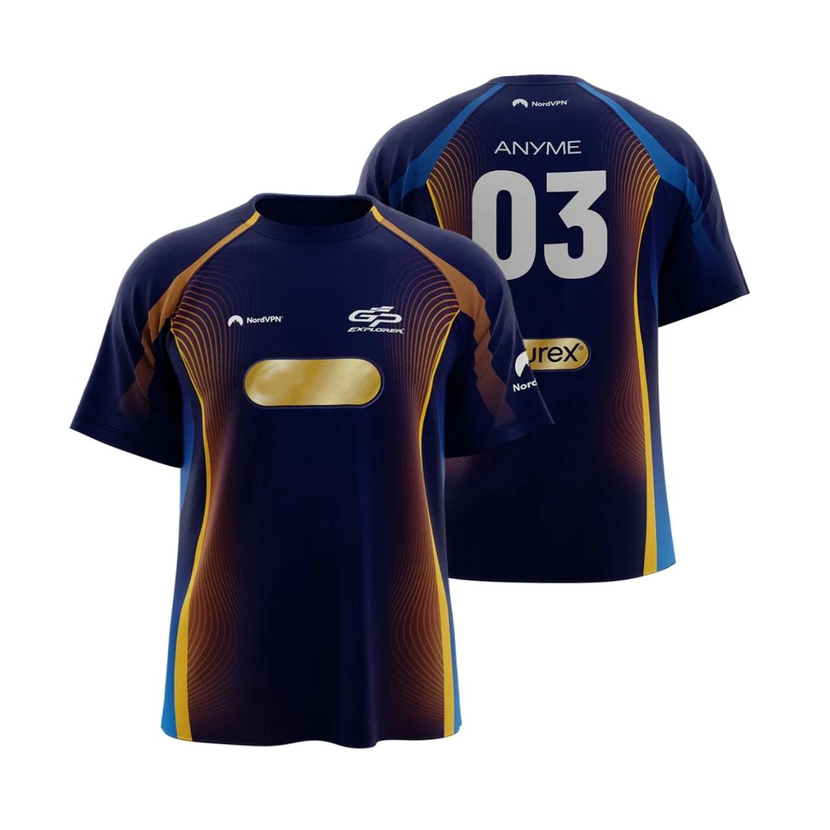 Avec des étiquettes de taille imprimer GP3 EXPLORER Fans uniformes de l'équipe hommes femmes respira