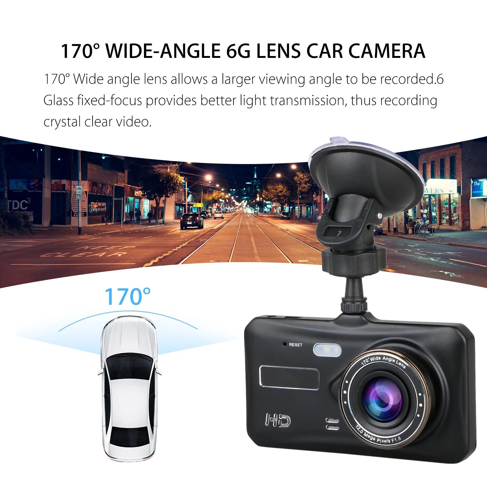 Dash Cam Caméra de tableau de bord avant et arrière, enregistreur vidéo de voiture, boîte noire, FUL