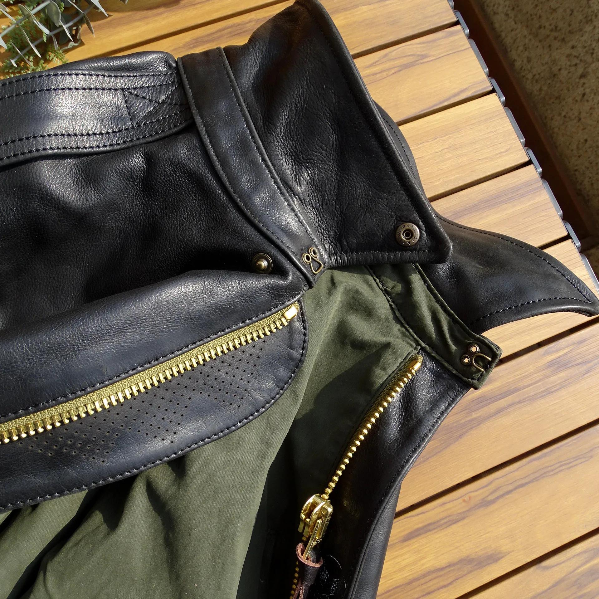 Veste d'hiver en cuir noir pour hommes, Style militaire, grande taille 5XL, véritable cuir de vache 