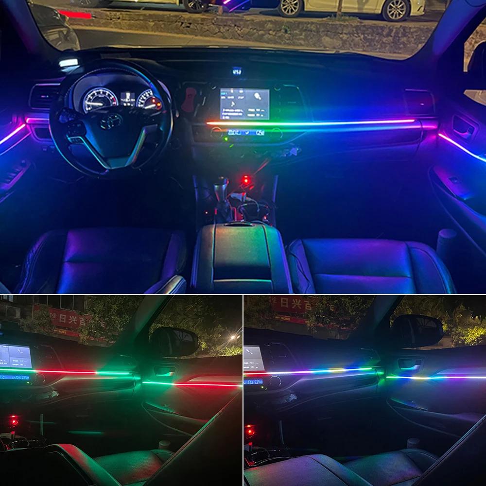 18 en 1 64 couleurs RGB symphonie voiture lumière ambiante intérieur acrylique Guide LED bande lumin