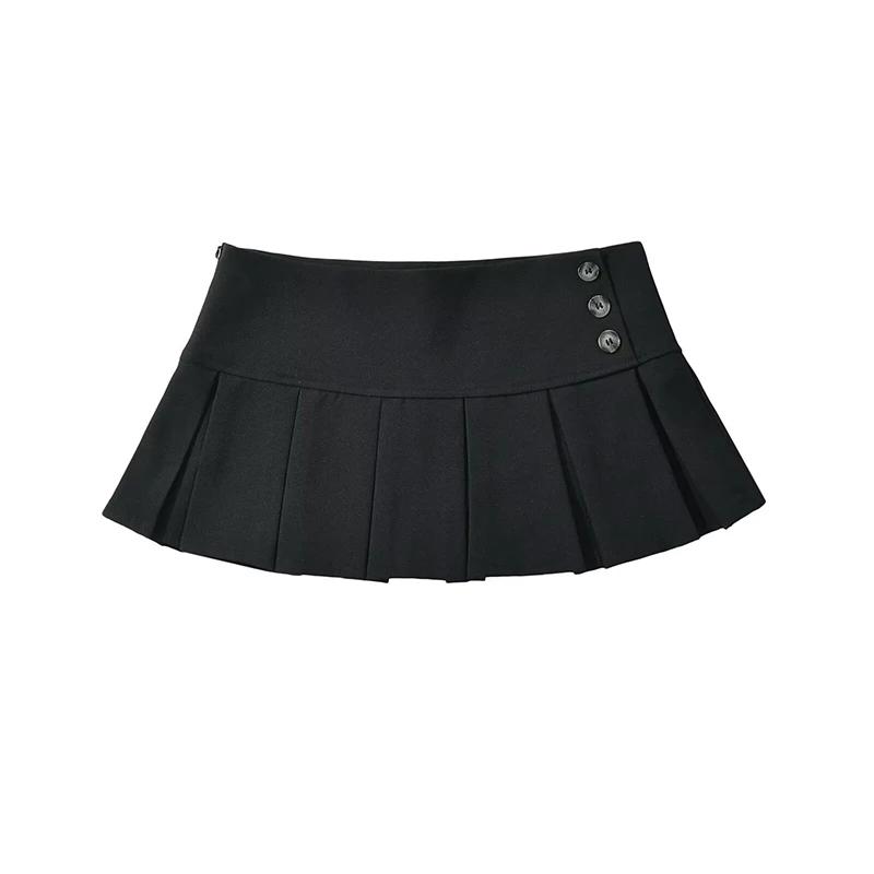 YENKYE – Mini jupe plissée rétro américaine pour femmes, Sexy, taille basse, jupes d'été Cool Girl Y