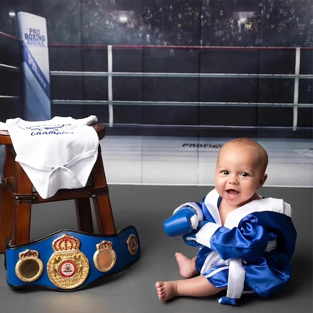 Accessoires de photographie pour nouveau-nés, ensemble de tenue de boxe pour bébé garçon, Robe, gant