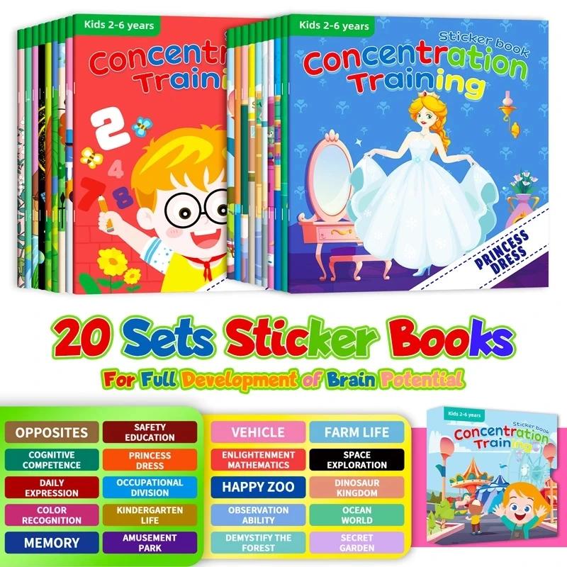 Jouets Montessori, autocollants de dessin animé, livres concentrés sur le développement du potentiel