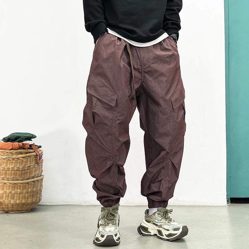 Techwear coréen Cargo pantalon hommes printemps été séchage rapide léger Streetwear décontracté coup