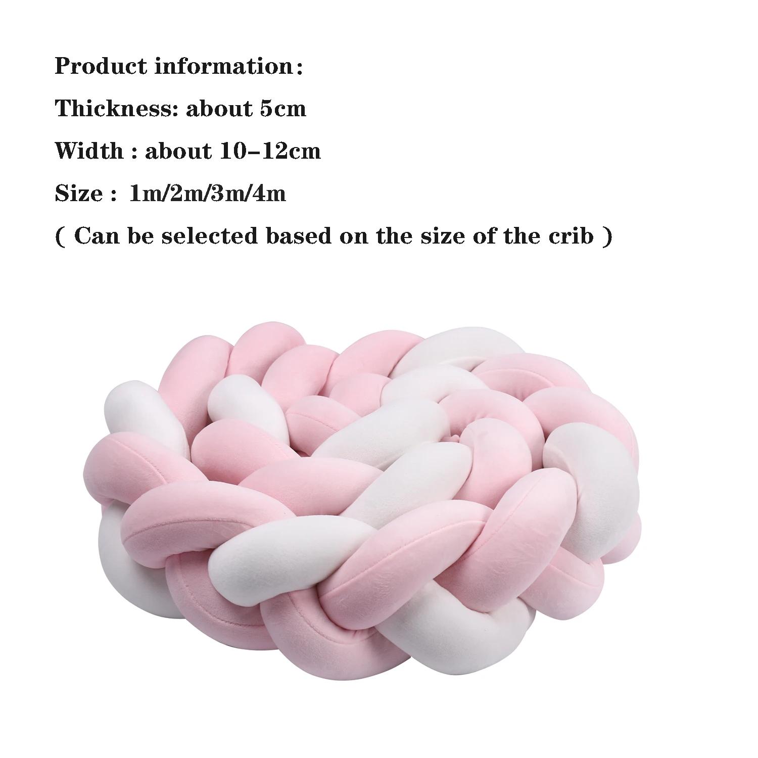 Pare-chocs pour lit de bébé 1-4M, tissage tressé noué à la main, protection de berceau en peluche, o