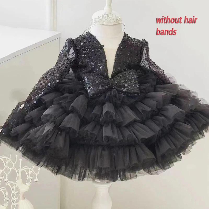 Princesse filles robe de bal à paillettes fête Tutu robes bébé enfants fleur fille mariage fête d'an