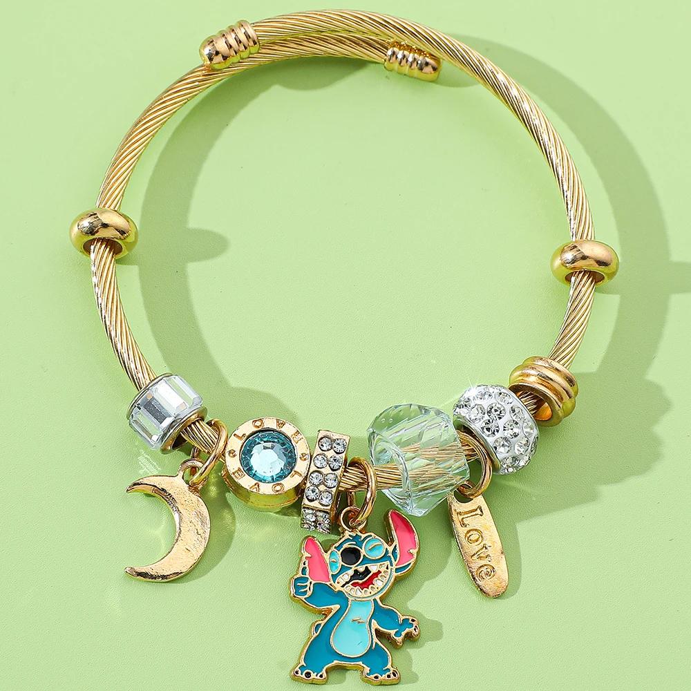 Bracelet Disney-Lilo & Stitch, accessoires de dessin animé pour enfants, cadeau d'anniversaire, joue