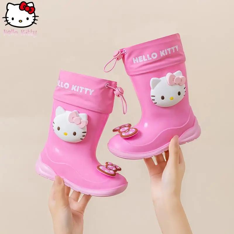 Bottes de pluie Hello Kitty pour enfants, nouvelle collection, semelle intermédiaire, dessin animé, 