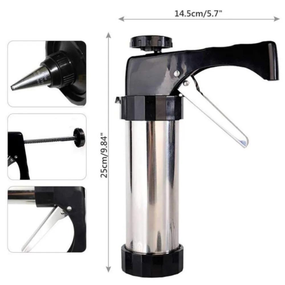 Pistolet à Biscuits en Acier Inoxydable, Outils de Cuisson, pour Décoration de Crème, de Gâteau, Mac