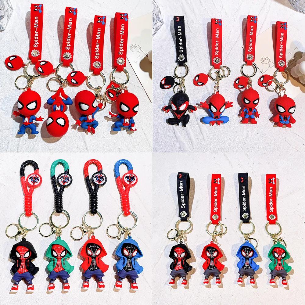 Lot de 4 porte-clés Marvel Spider-Man, série Avengers, dessin animé, bande dessinée, porte-clés cool