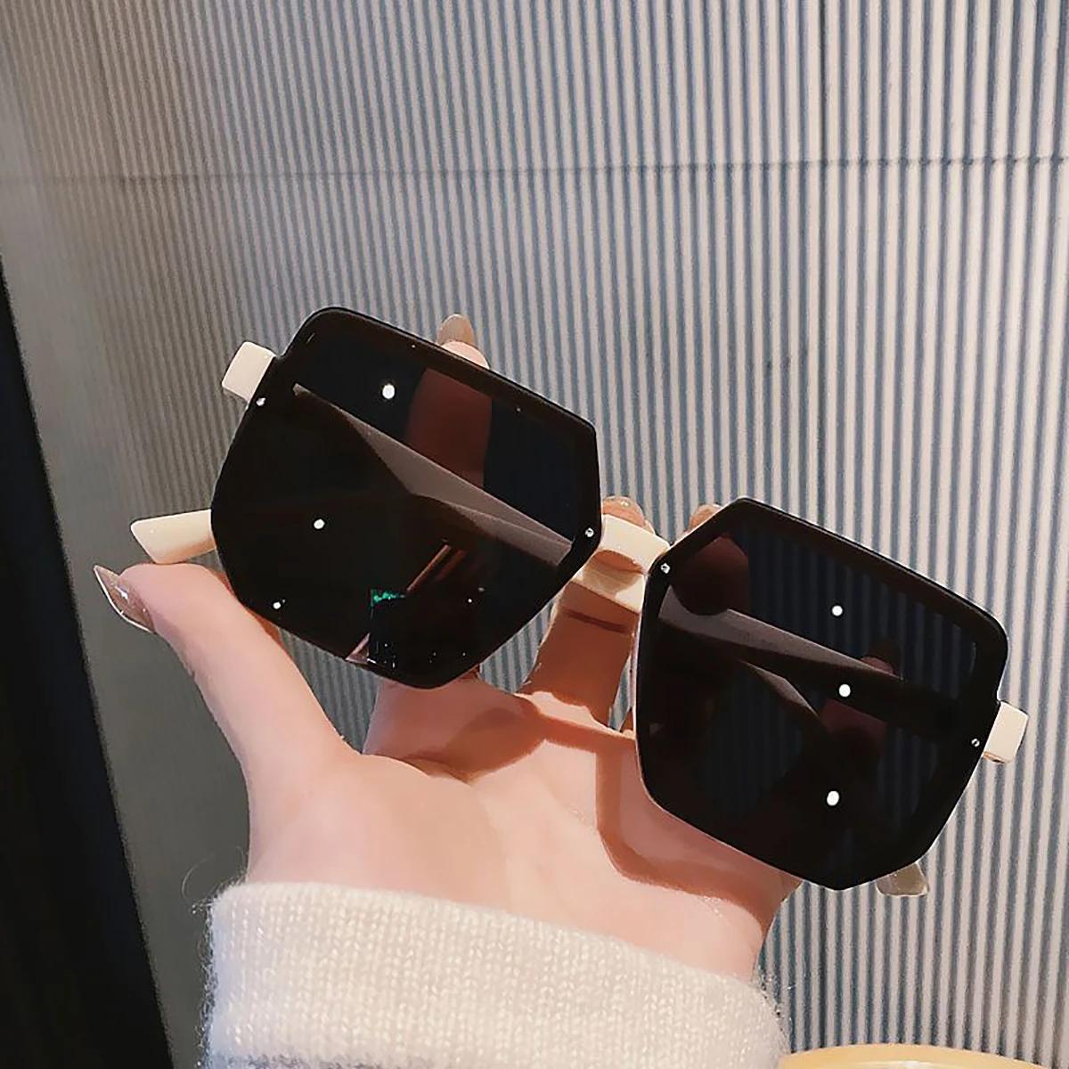 Lunettes de soleil Vintage à grande monture pour femmes et hommes, carrées de marque, rétro, lunette