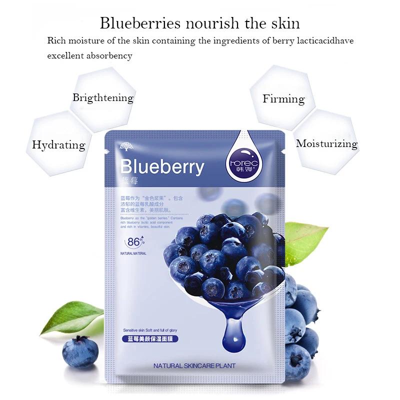 30 pièces masques faciaux Fruits frais blanchissant soin de la peau hydratant Anti rides hydratant c