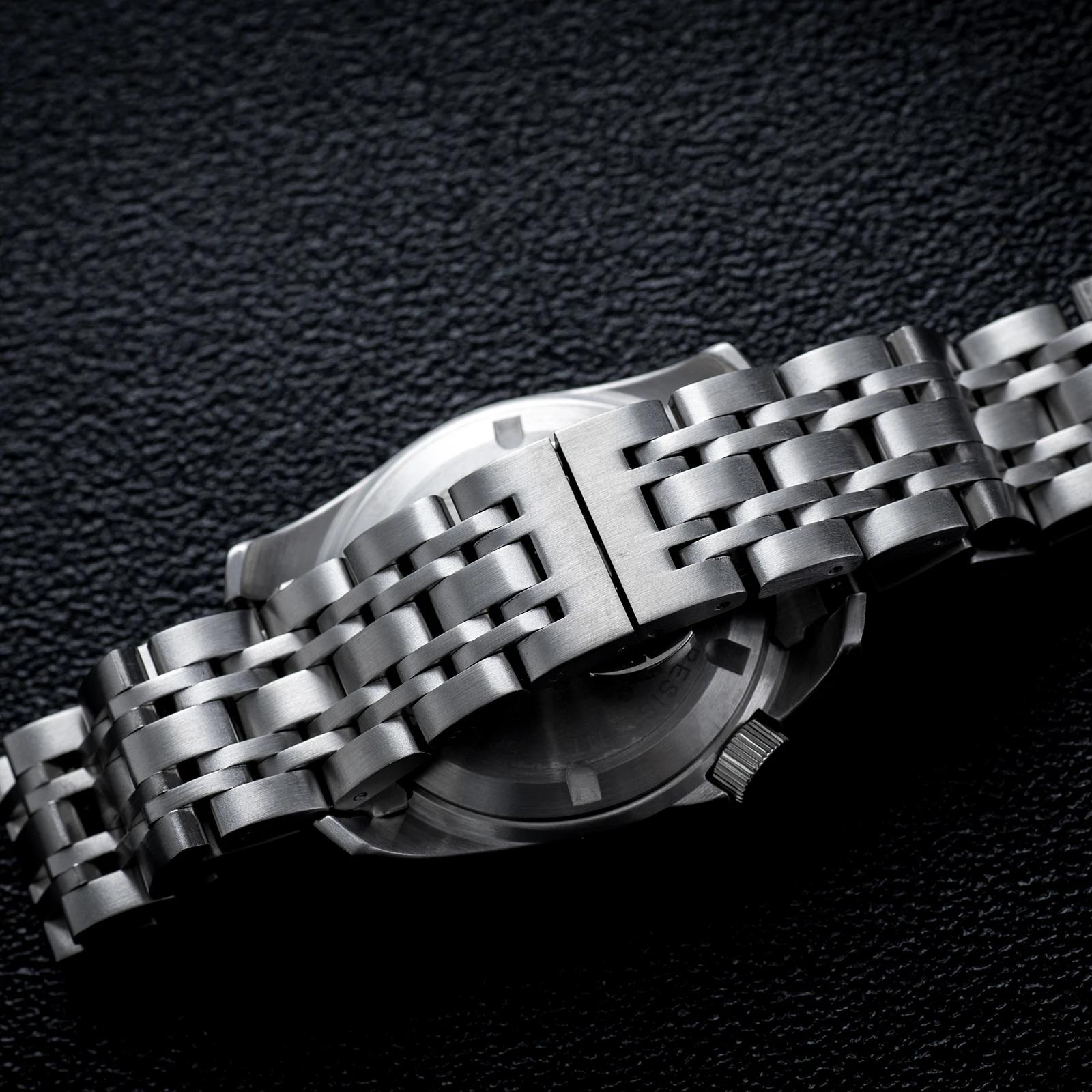 Saphir cristal hommes montres japon mouvement étanche 5Bar natation luxe affaires en acier inoxydabl