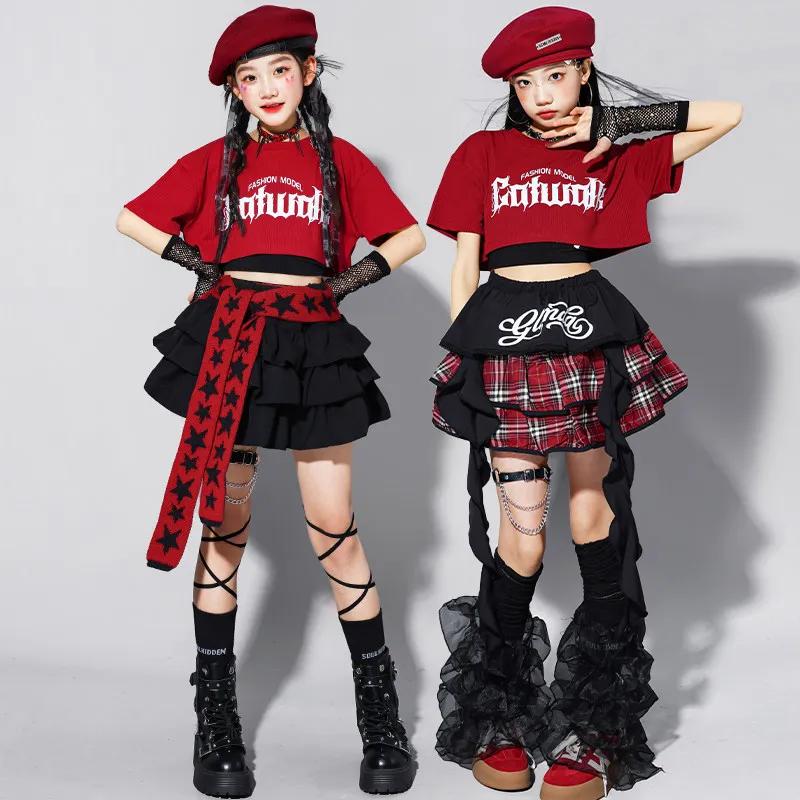 Ensemble de vêtements d'été pour filles, style K-pop, crop top, jupes à volants, costume de danse de