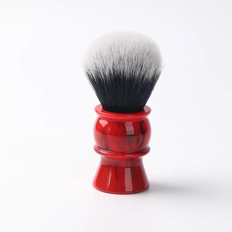 Yaqi Edom 24mm Brosse à raser pour homme avec manche en résine, poils synthétiques, bon nœud Tuxedo
