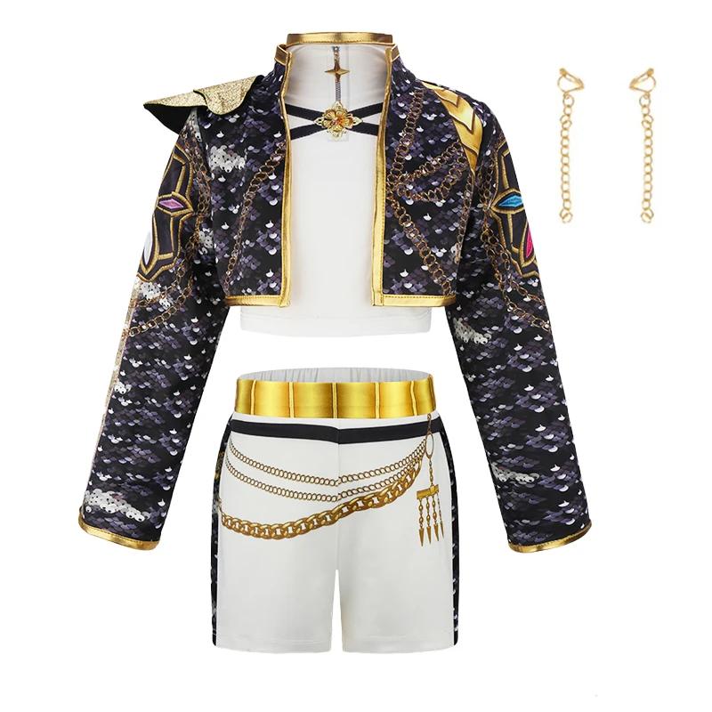 Ensemble de spectacle de danse pour filles, 3 pièces, ensemble de costumes de carnaval Cosplay, ense