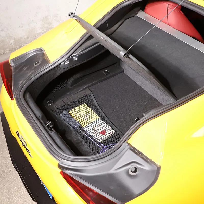Coffre de voiture en Nylon noir, sac de rangement en maille élastique, accessoires de voiture, pour 