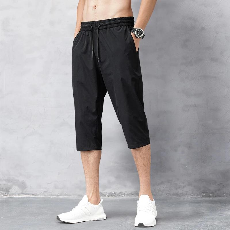 Pantalon court d'été pour hommes, pantalon extensible respirant au toucher glacé, short polyvalent d