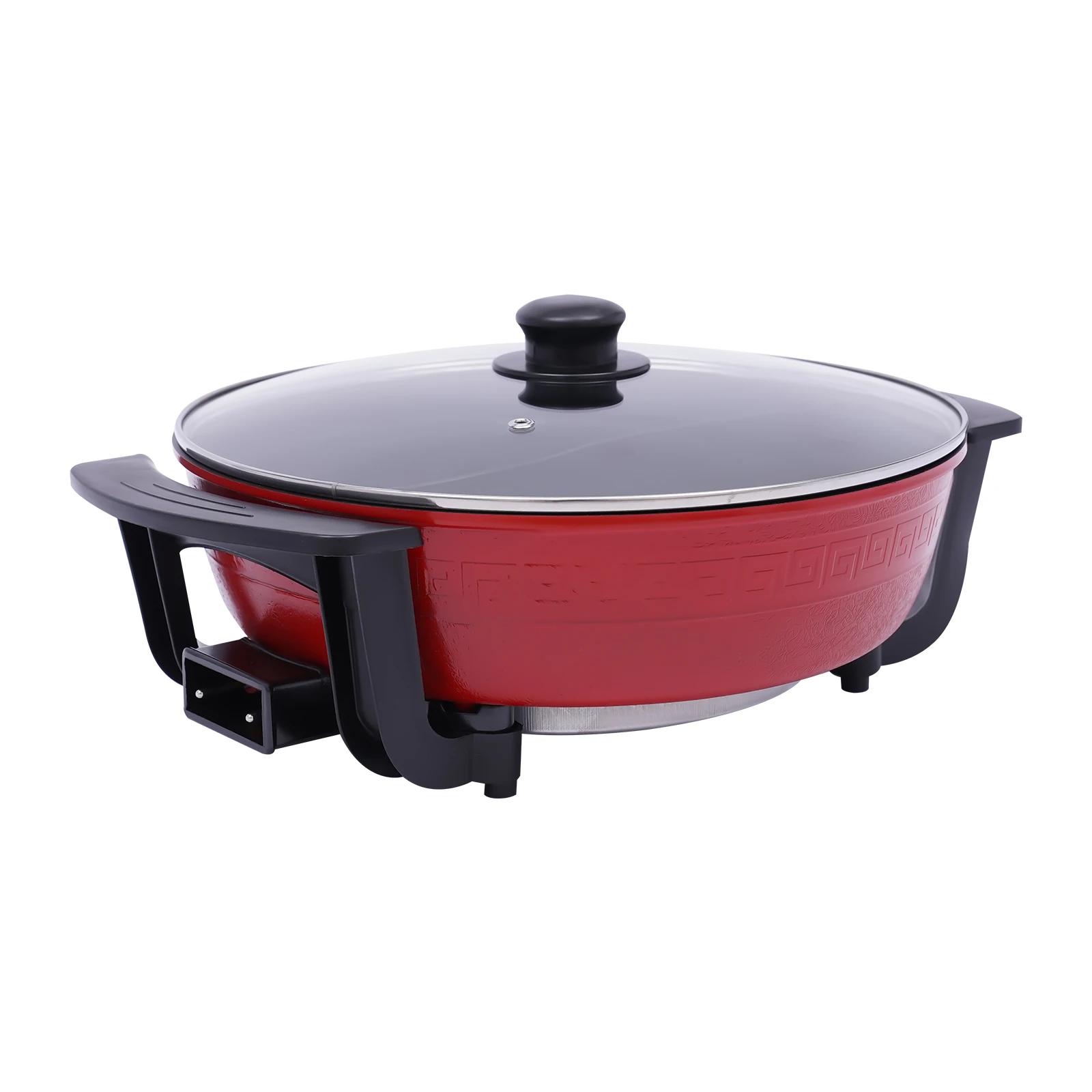 Marmite électrique Double face séparable, 6l, mise à jour, 1360W, Fondue pour 6 personnes, avec couv