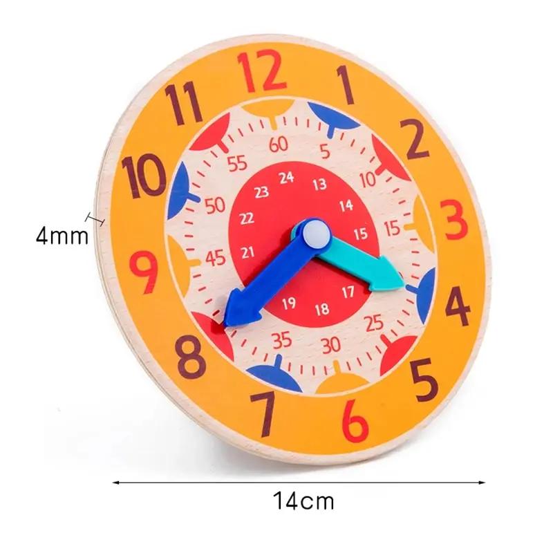 Horloge en bois Montessori pour enfants, jouets d'apprentissage du temps, outils pédagogiques, jouet