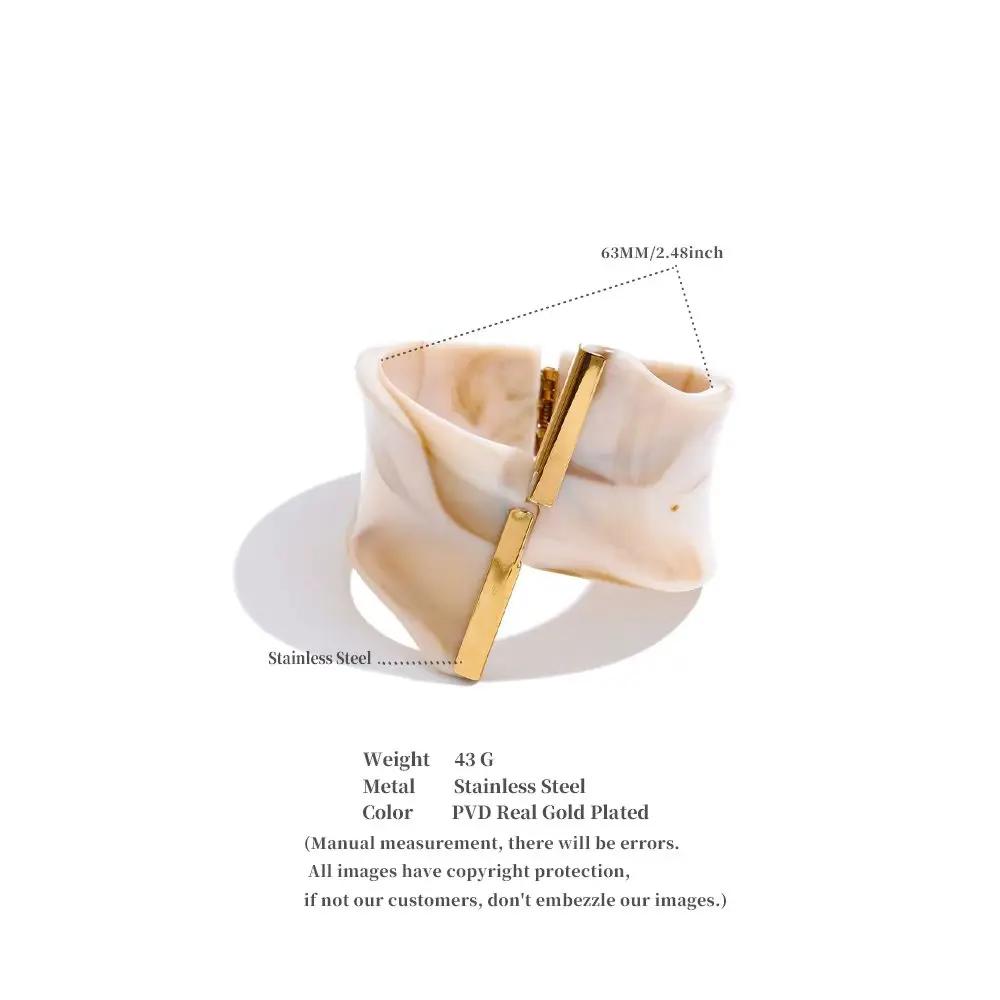 Yhpup 62mm conception exclusive multicolore acrylique acide acétique large Bracelet Bracelet en acie