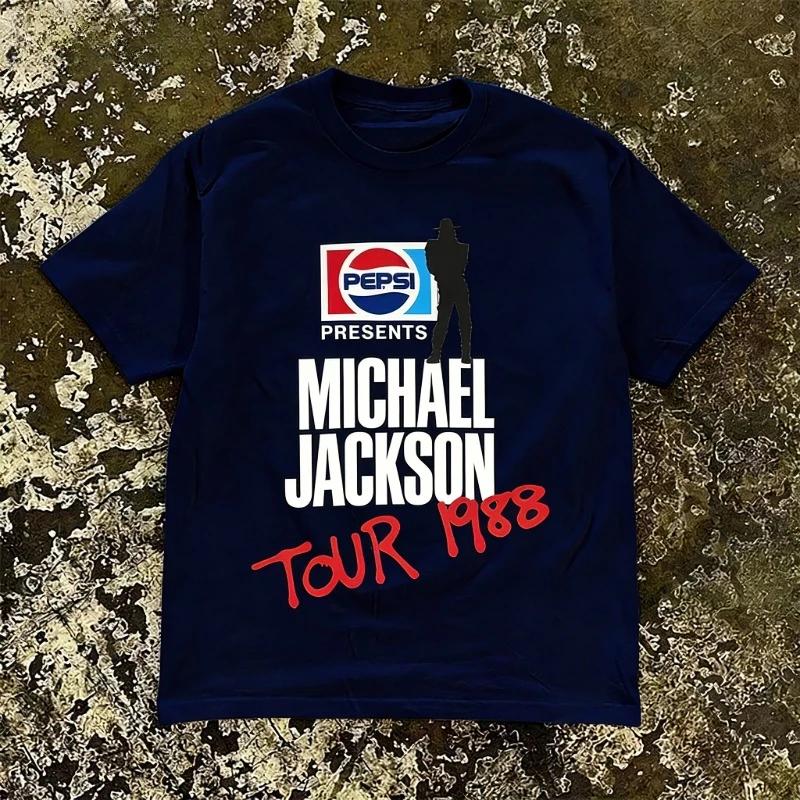 T-shirt streetwear imprimé Michael Jackson Tour 1988, respirant, confortable, de haute qualité, styl