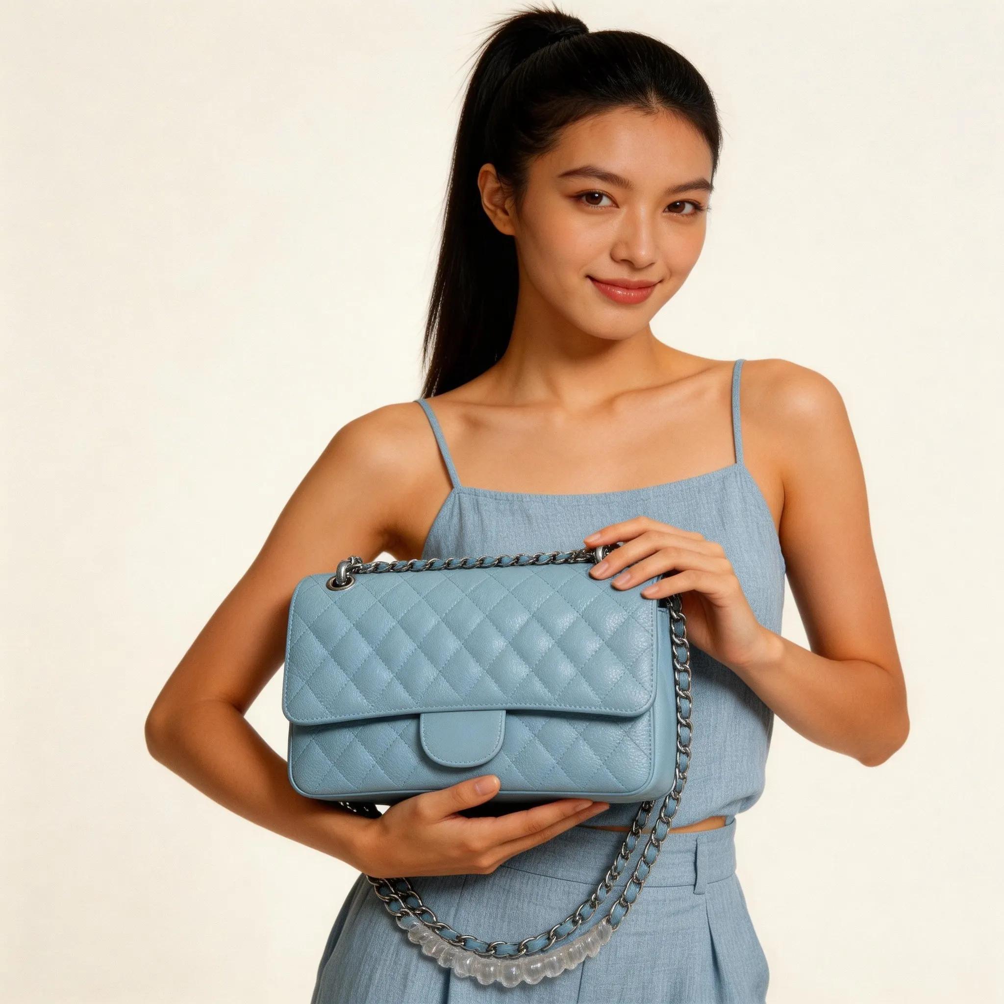 Sac à bandoulière pour femme, nouveau sac carré à motif diamant, taille moyenne, avec bandoulière ch
