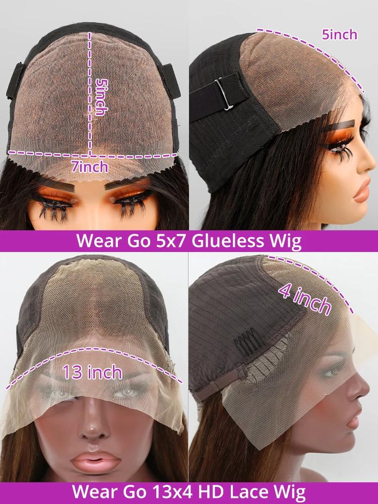 Perruque Lace Front Wig Body Wave sans colle pour femme, cheveux naturels, pre-à-porter, 13 age HD, 