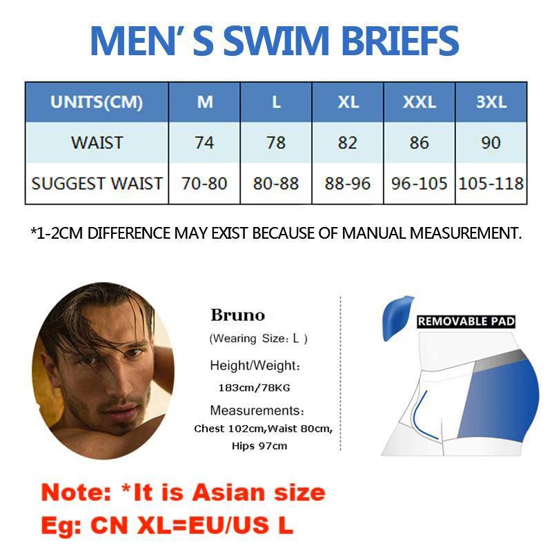 Short de bain homme Datifer 2026 été avec coussinets amovibles, imprimé, coupe basse, sexy, bikini, 