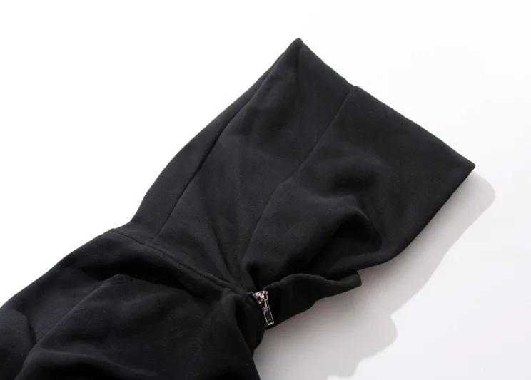 Nouveaux sweats à capuche pour hommes Cardigan à fermeture éclair harajuku sweats noirs hip hop styl