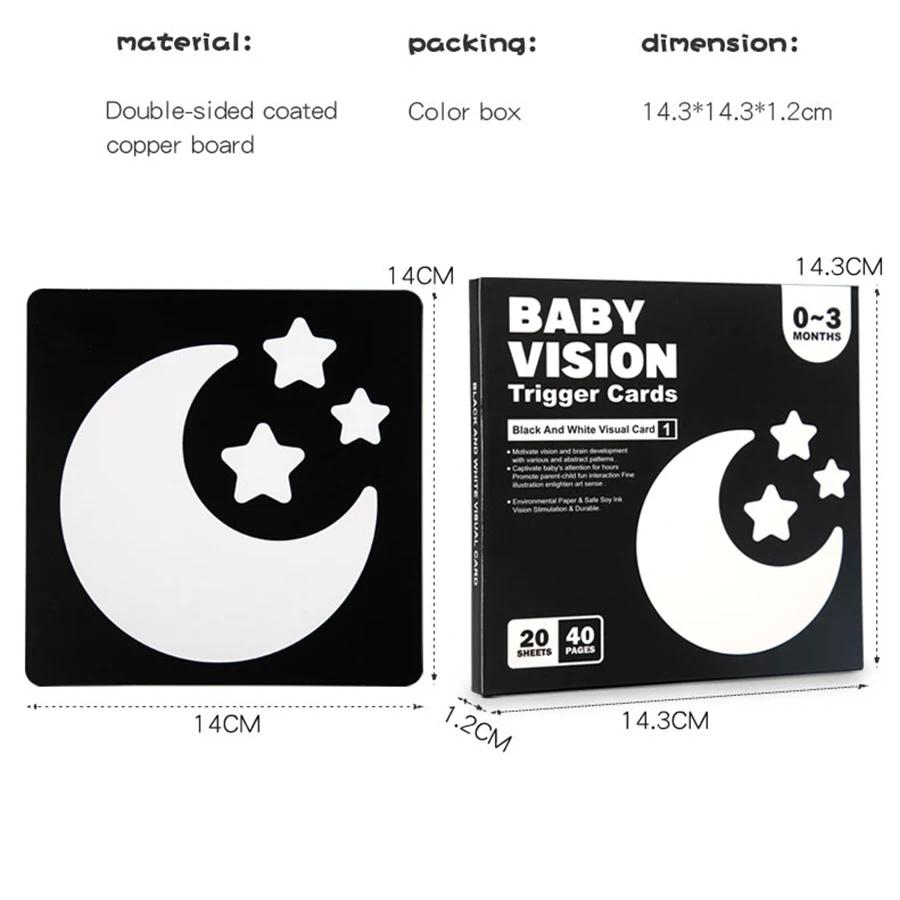 Cartes de Stimulation visuelle pour bébé, carte Flash Montessori à contraste élevé, cadeau pour nour