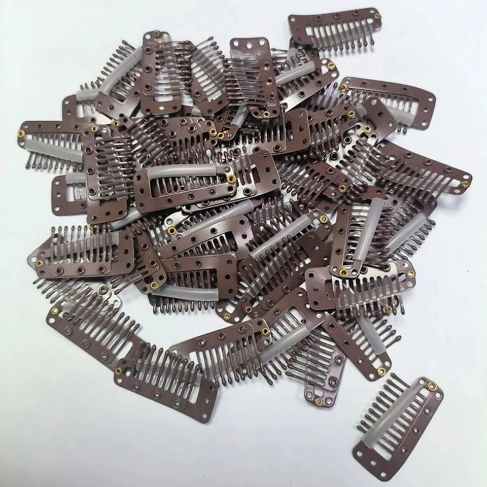 50 pinces à cheveux noires et marron de 2,3 cm à 3,2 cm pour extensions de cheveux, trames de perruq