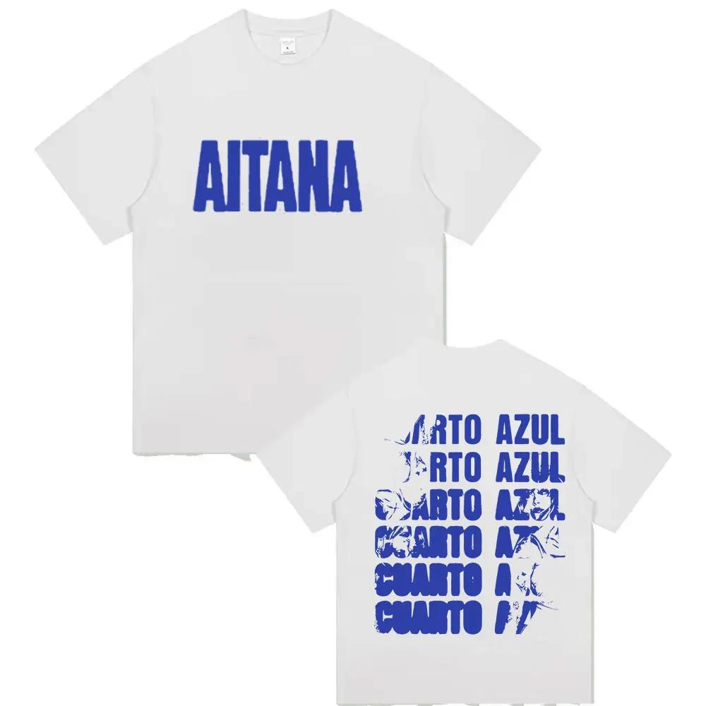 Chanteur Aitana Cuarto Azul Tour 2025 impression T-shirt hommes femmes Hip Hop Fans vêtements à manc