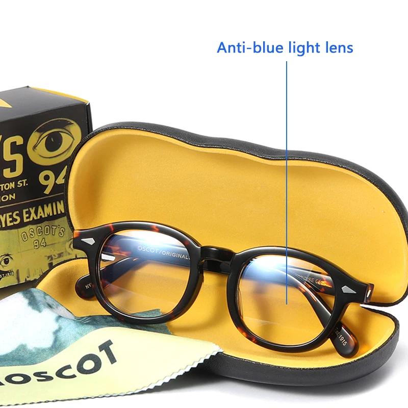 Lunettes Anti-lumière bleue pour hommes et femmes, Johnny Depp Lemtosh, pour ordinateur, verres tran