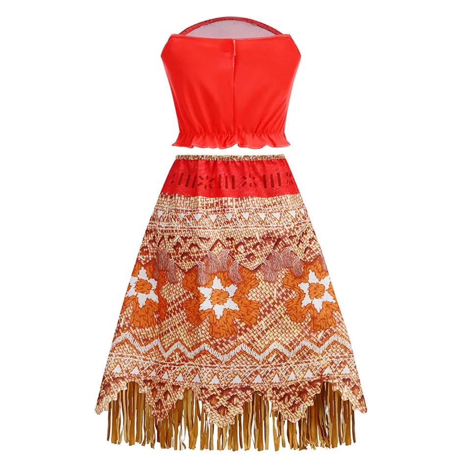 Robe Disney Moana pour enfants filles, princesse Vaiana, Cosplay, carnaval, couvre-chef de fête d'an
