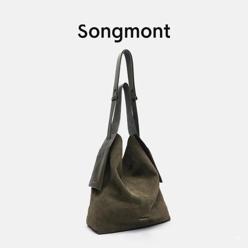 Songmont – sac à bandoulière en daim pour femmes, matériau souple, grande capacité, sensation haut d