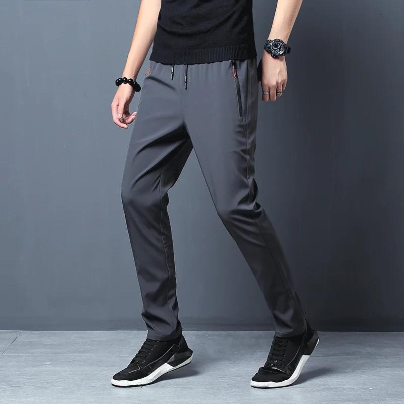 Pantalons décontractés pour hommes affaires Stretch coupe ajustée taille élastique survêtement corée