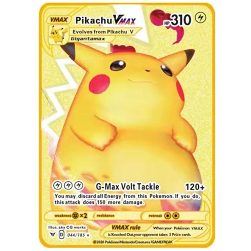 Collection de cartes de jeu Pokémon en métal, figurines d'anime, Charizard, Pikachu, Blastoise, Mewt