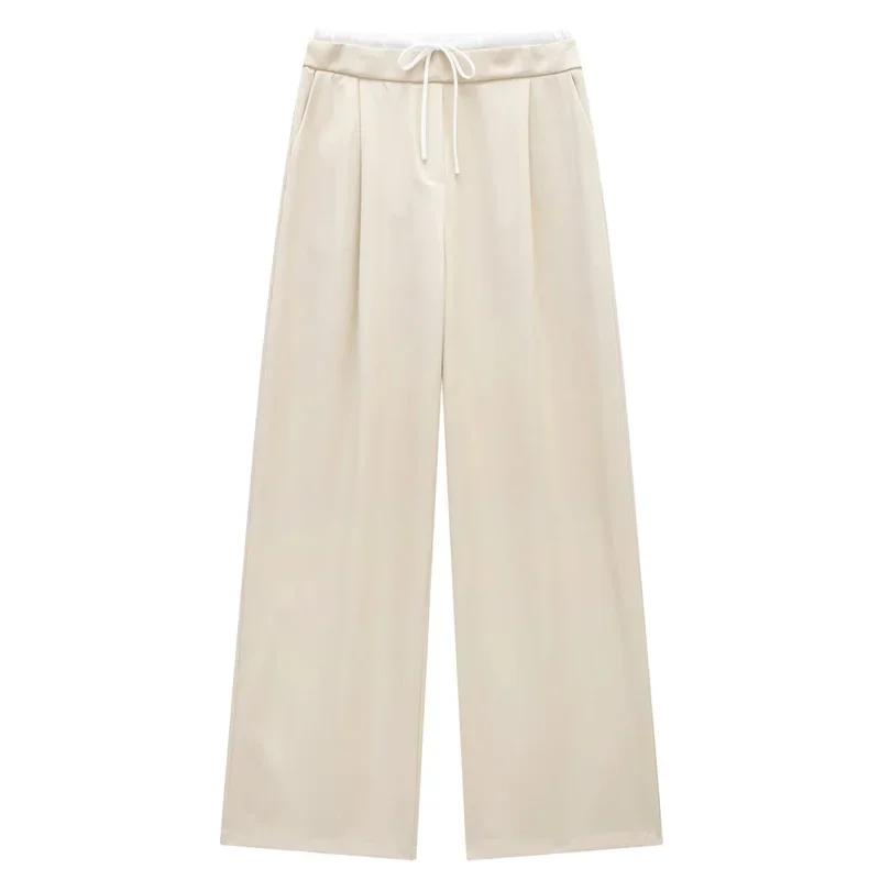 HXAO 2024 pantalons pour femmes Baggy pantalons larges femme mode pantalon noir décontracté taille h