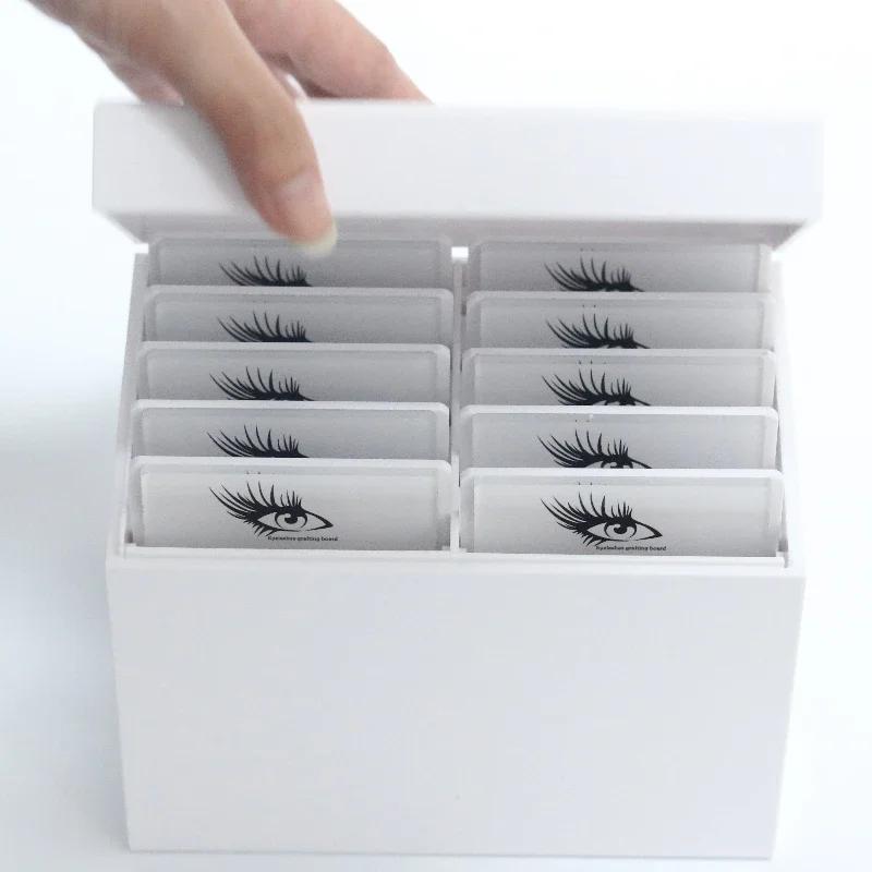 Salon de beauté 10 couches acrylique Extensions de cils boîte de rangement cils carrelage Palette bo