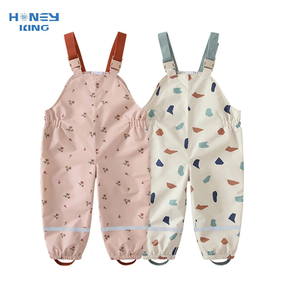 HONEYKING enfants pantalons de pluie imperméables combinaisons pour bébés garçons filles salopette p