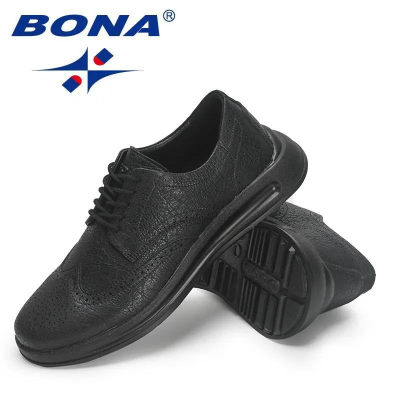 BONA nouveaux créateurs à la main en cuir véritable chaussures hommes espadrilles décontractées homm
